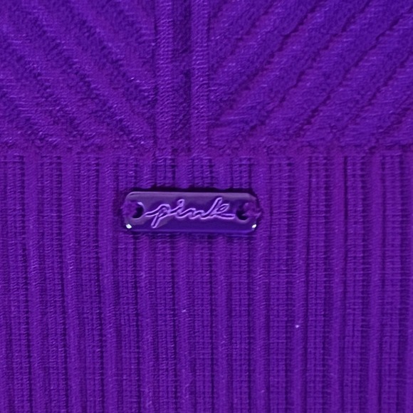 PINK Active Purple Ribbed‎ Sports Bra Adjustable Straps Large - Picture 3 of 4